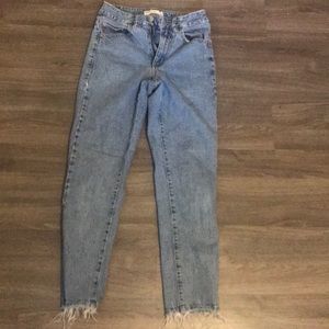 garage light wash mom jean